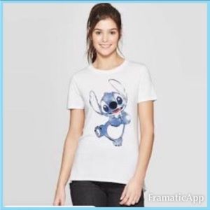 Disney White Tee with Stitch Design